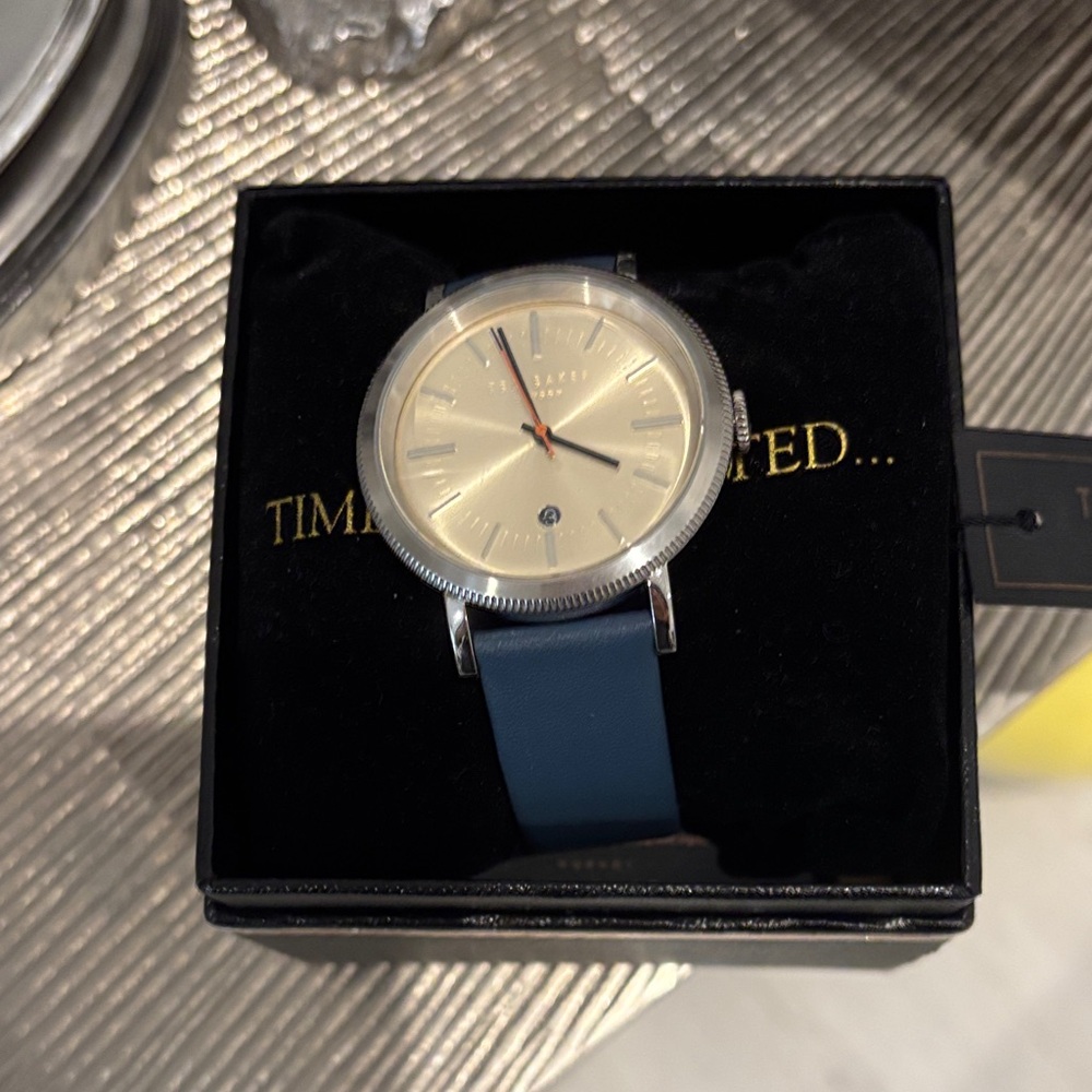 Ted Baker London Cream Dial with Blue Strap Watch
